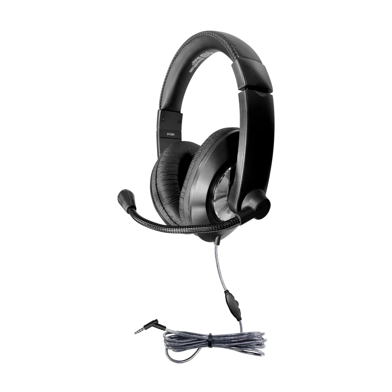 HamiltonBuhl Smart‑Trek Deluxe Over‑Ear Stereo Headsets 50‑Pack, Noise‑Canceling Mic, In‑Line Volume Control, 3.5mm Plug, Leatherette Cushions…