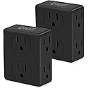 Multi Plug Outlet Splitter, Unidapt Multiple Outlets Extender Adapter with 6 AC Sockets, Side Splitter Box, Wall Power Plug Expander for Home Hotel