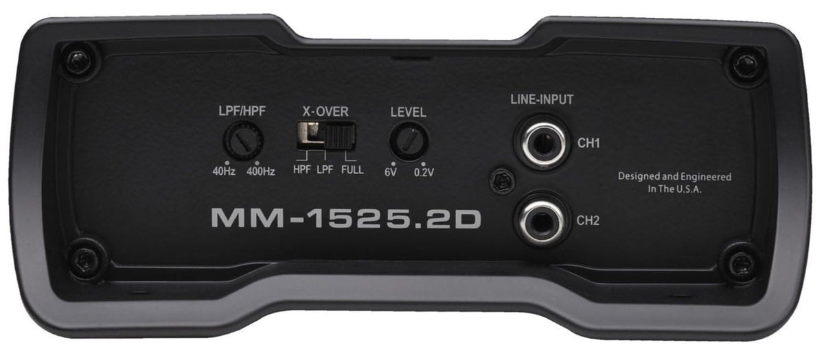 Autotek MM-1525.2D Mean Machine 1500W 2-Channel Class D Amplifier, Compact Bridgeable, 2 Ohms