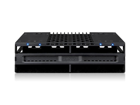 ICY DOCK 4 Bay 2.5 SAS/SATA SSD/HDD Tool Free Mobile Rack for 5.25" Bay | flexiDOCK MB024SP-B