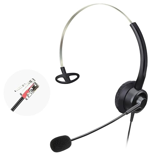 Xintronics RJ9 Phone Headset with Microphone Noise Cancelling Office Telephone Headphone Compatible with Avaya 1416 9508 1408 1120 5410 5420 9408 9640