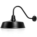 Naurham 21 inch Barn Lights Outdoor Gooseneck Lighting, Dusk to Dawn Black Exterior Barn Lights, Farmhouse Wall Lighting Fixtures with Sensor