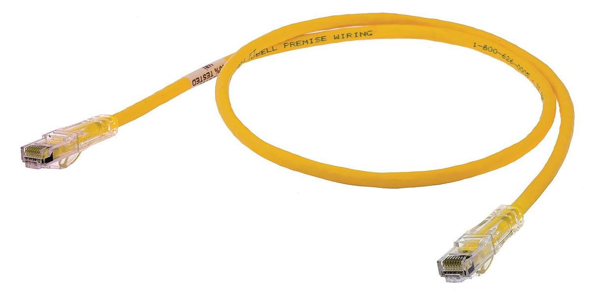 Hubbell Wiring Systems HC6Y05 netSELECT Structured Wiring Universal Patch Cord, Category 6, 5' Length, Yellow