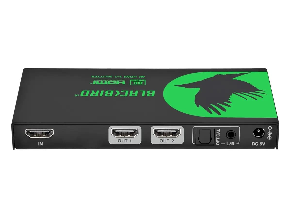 Monoprice 1x2 HDMI Splitter with Audio Extraction, 8K@60Hz, 4K@120Hz, 40Gbps, HDMI 2.1, HDCP 2.3, HDR10+ and Dolby Vision, for HDTV, Xbox, PS5/4/3
