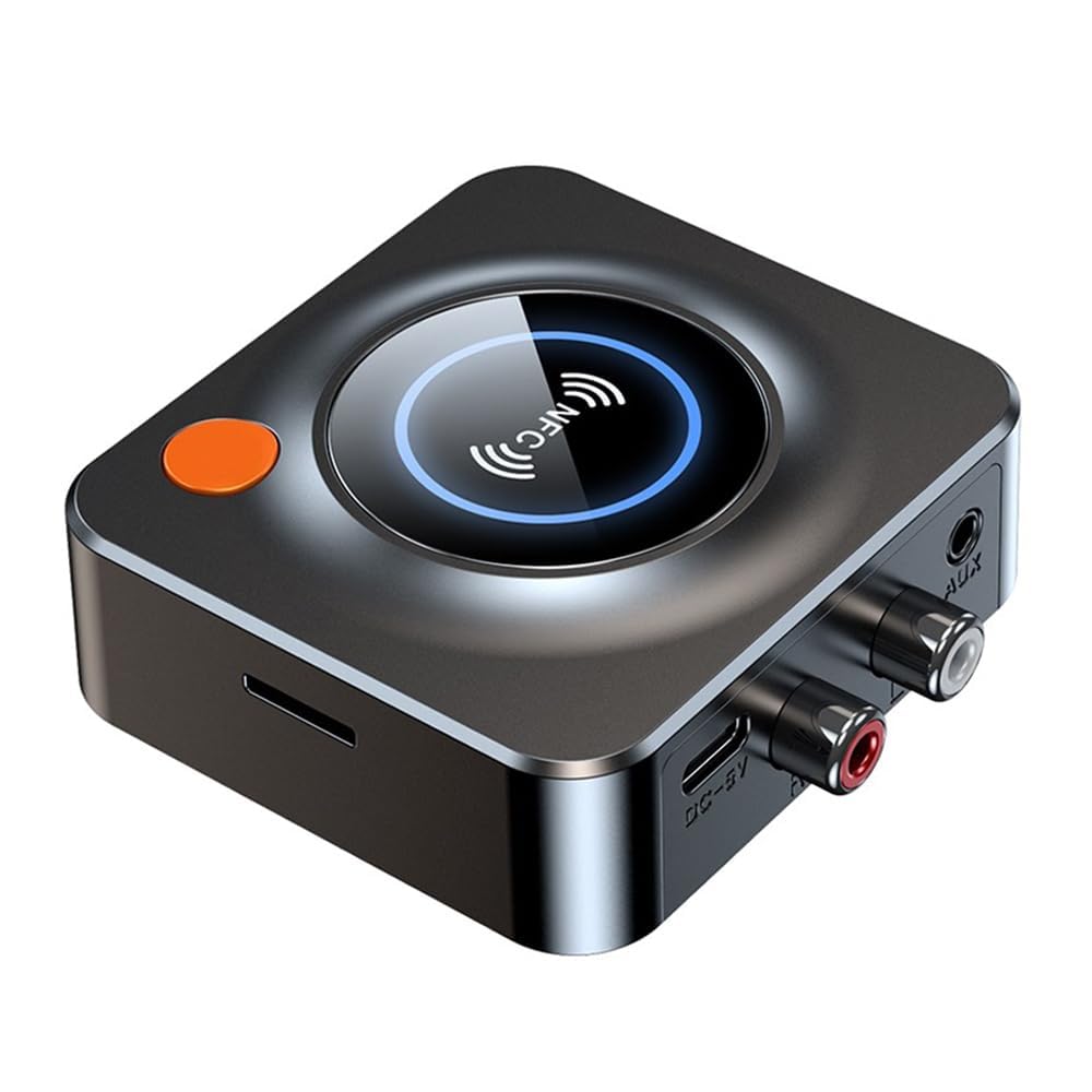 eppfun Bluetooth 5.3 Receiver for Home Stereo, with NFC, TF Card Slot, 3.5mm AUX/RCA, Wireless Audio Adapter Low Latency for Home Music Streaming