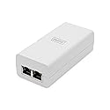 Digitus ASSMANN Gigabit Active 802.3at PoE Midspan 4-Port Switch for Desktop, Laptop, IP Camera, Printer with RJ45, PoE Interface, Plastic Case