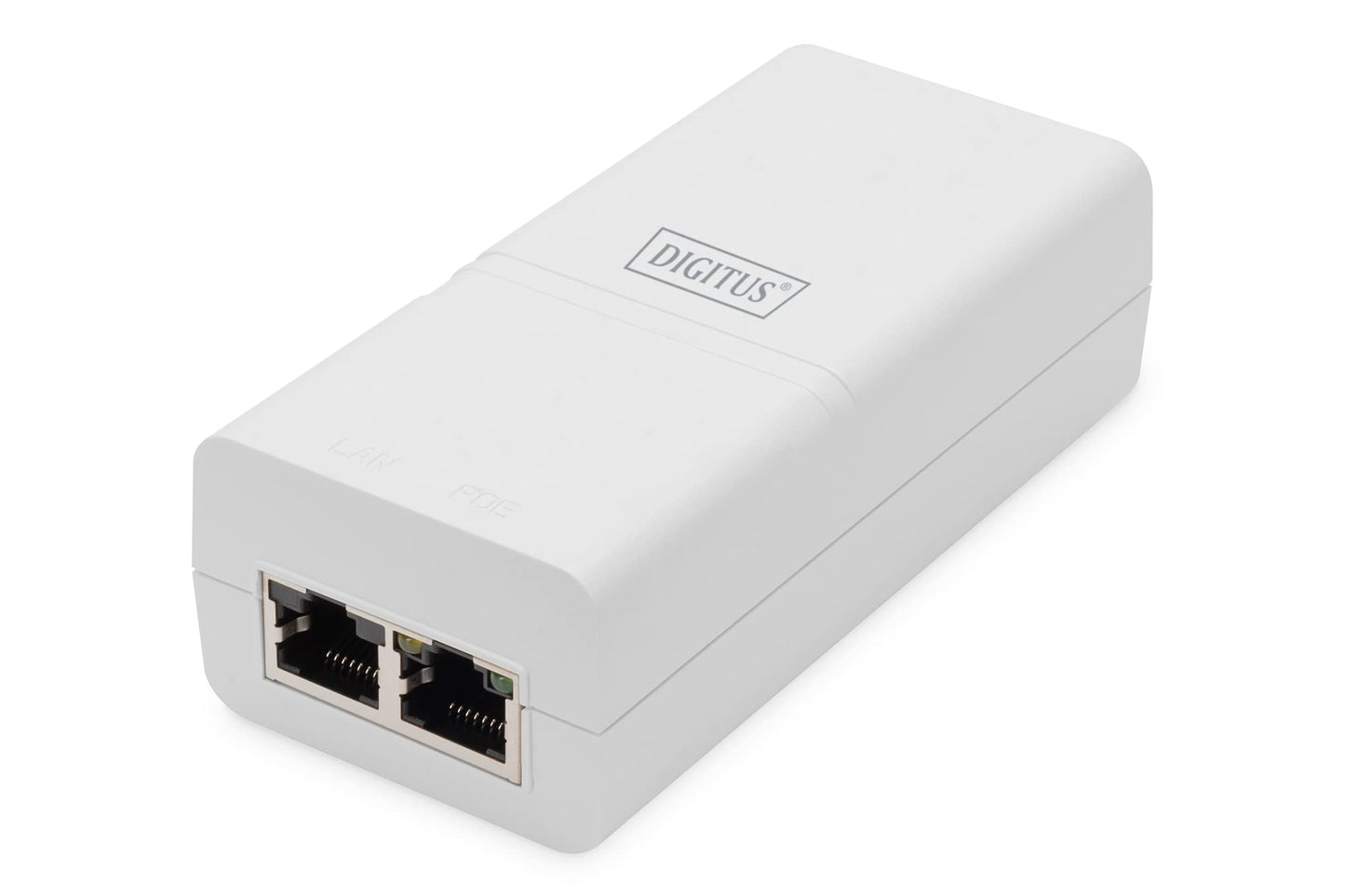 Digitus ASSMANN Gigabit Active 802.3at PoE Midspan 4-Port Switch for Desktop, Laptop, IP Camera, Printer with RJ45, PoE Interface, Plastic Case