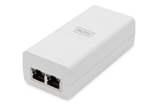 Digitus ASSMANN Gigabit Active 802.3at PoE Midspan 4-Port Switch for Desktop, Laptop, IP Camera, Printer with RJ45, PoE Interface, Plastic Case