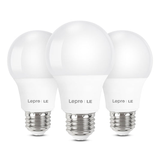 Lepro A19 E26 LED Light Bulbs 9W 800 Lumens Daylight White 5000K 3 Pack