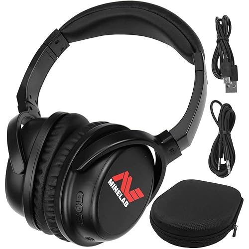 MINELAB ML80 Over-Ear Wireless Headphones with Bluetooth for Equinox & Vanquish Metal Detectors (Includes Case, Charger, Aux Cable)