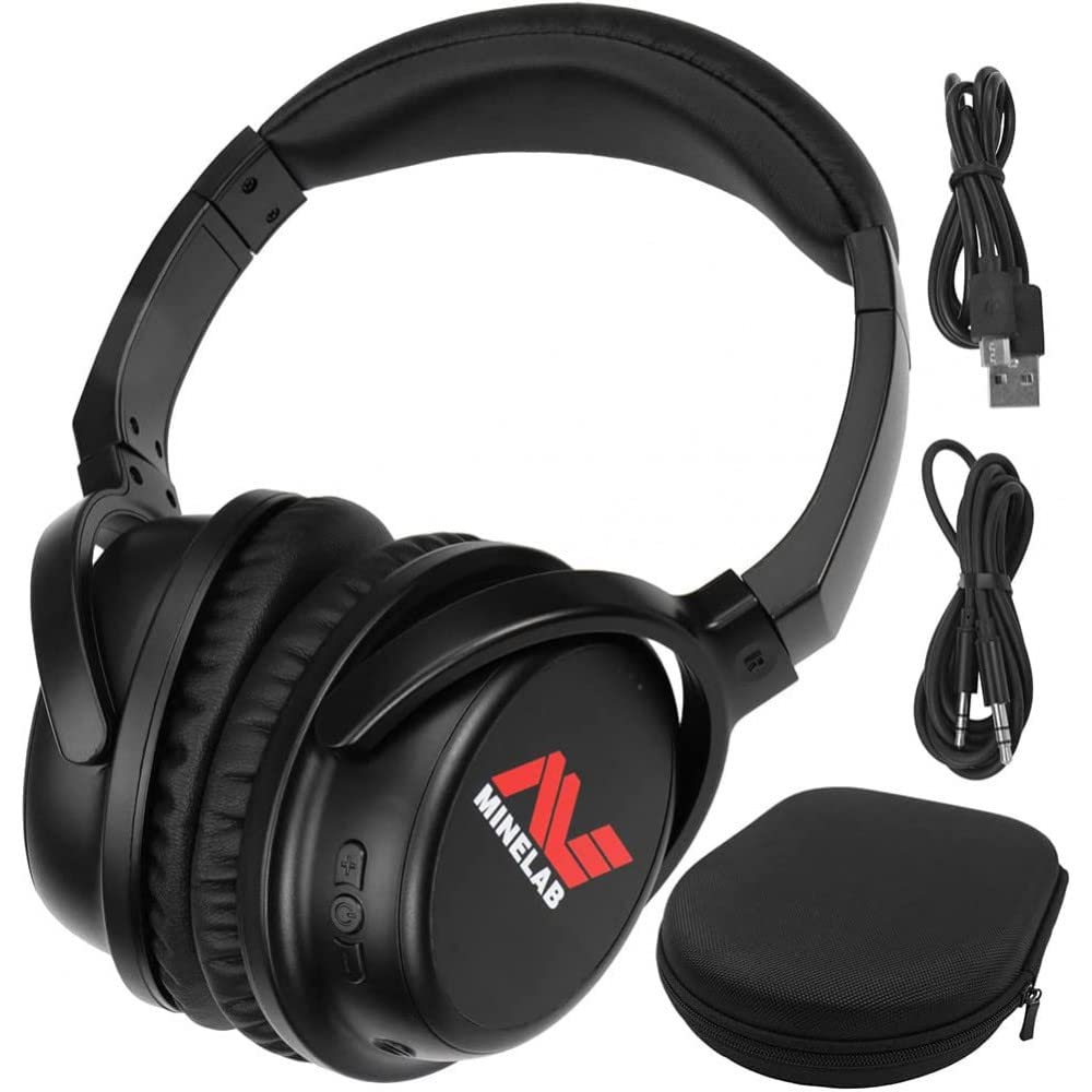 MINELAB ML80 Over-Ear Wireless Headphones with Bluetooth for Equinox & Vanquish Metal Detectors (Includes Case, Charger, Aux Cable)
