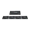 J-Tech Digital HDMI Extender Splitter 4K 60Hz 1 in 4 Out Over Single Cat5e/6 Ethernet Cable Up to 196ft. Supports 4K Downscale Audio Extraction PoC