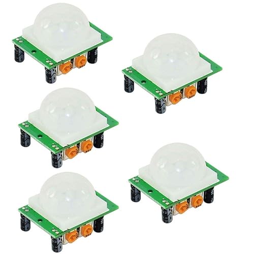 Rcvaoth 5PCS HC-SR501 Pir Motion IR Sensor Body Module Infrared