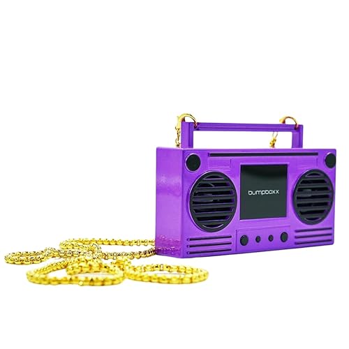 Bumpboxx MicroBoom Wearable Necklace Bluetooth Speaker Boombox | Bluetooth Portable Speaker | Includes 24” Chain & Rechargeable LI-ION Battery | Add