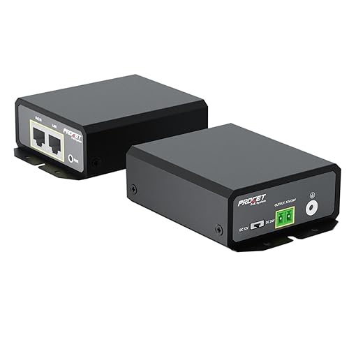 Procet Gigabit PoE Splitter 12V/24V DC 25W, IEEE802.3af/at Compliant Power Adapter, IP40, Work Temp -40F to 149F, 6KV Surge Protection, for Non-PoE