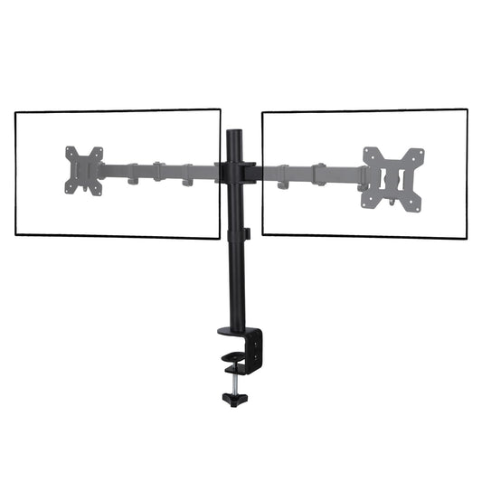 Livotica Dual Monitor Mount, Fully Adjustable Dual Monitor Stand for 13"-32" Screens, Holds up to 22lbs per Arm with C-Clamp & Grommet Base