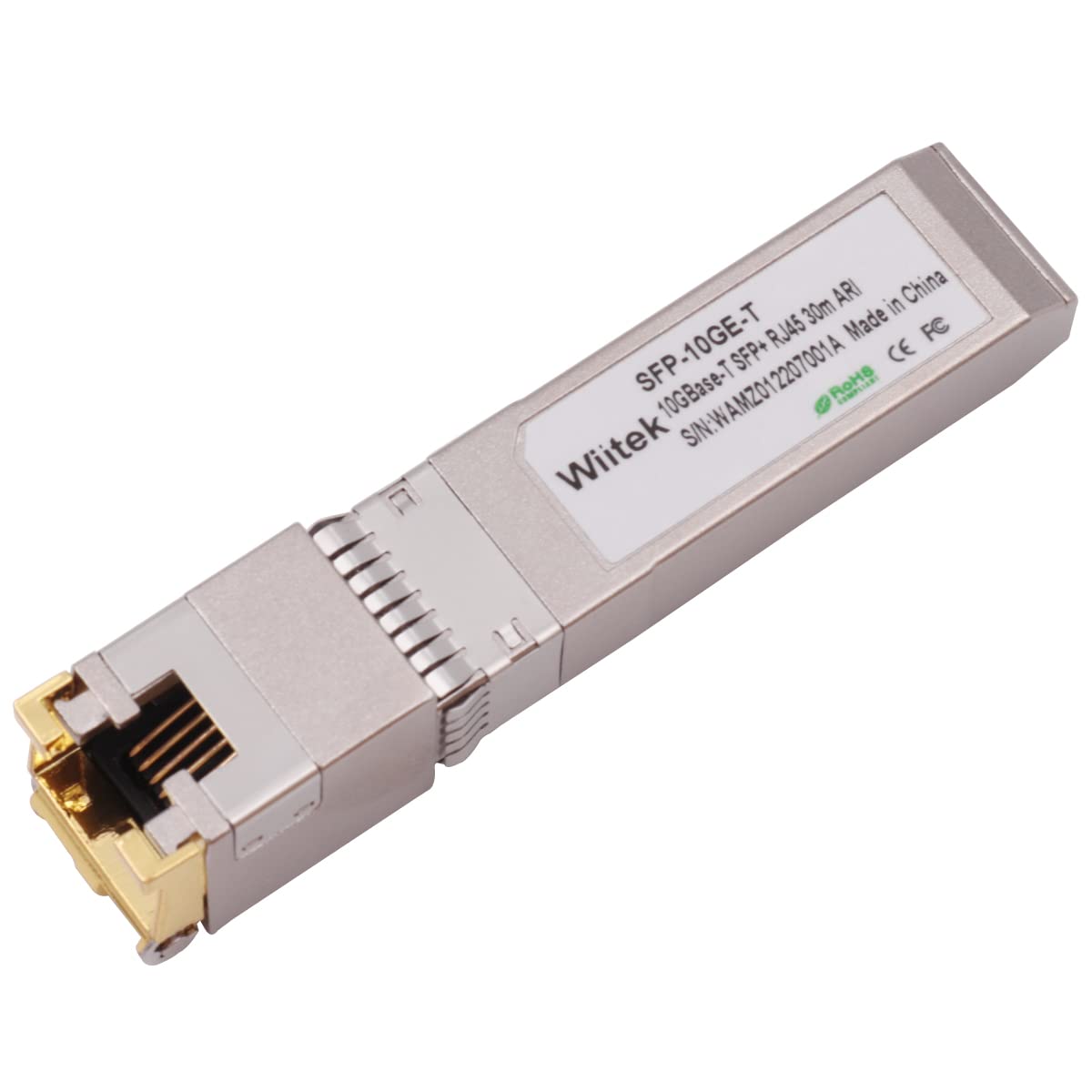 Wiitek 10G SFP+ to RJ45 Copper Modules, 1.25G/2.5G/5G/10GBase-T Ethernet Copper to SFP+ Transceiver Compatible for Arista SFP-10GE-T(Cat 6a/7 or