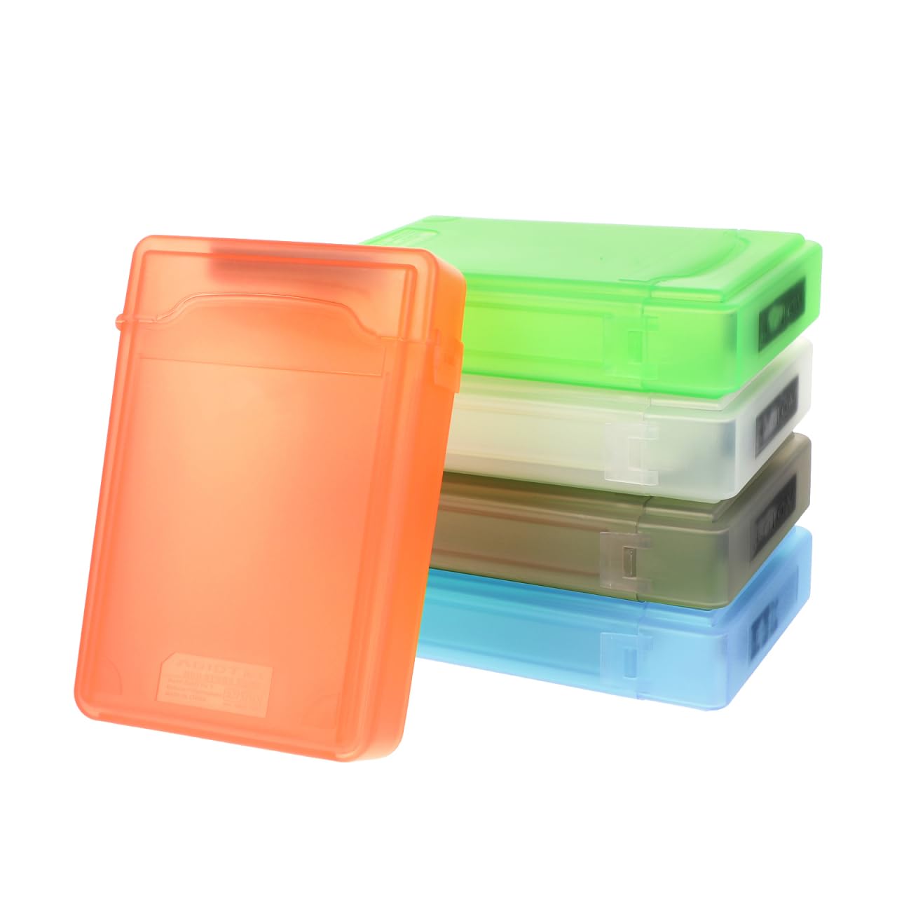 Ibasenice 5-Pack 3.5 Inch Portable Hard Drive Protective Case, Mixed Colors, Anti-Static and Shockproof Storage Enclosure for External Hdds
