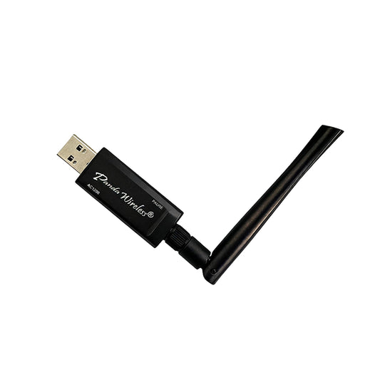 Panda Wireless PAU0E AC1200 Wireless AC USB Adapter - w/High Gain Antenna - Win 7/8/10/11, Zorin, Mint, Ubuntu, MX Linux, Manjaro, Fedora, Kali Linux
