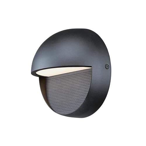 Westinghouse 6579000 Winslett Transitional One-Light Dimmable LED Outdoor Wall Light Sconce, Dark Sky Friendly, Textured Black Finish, Frosted Glass