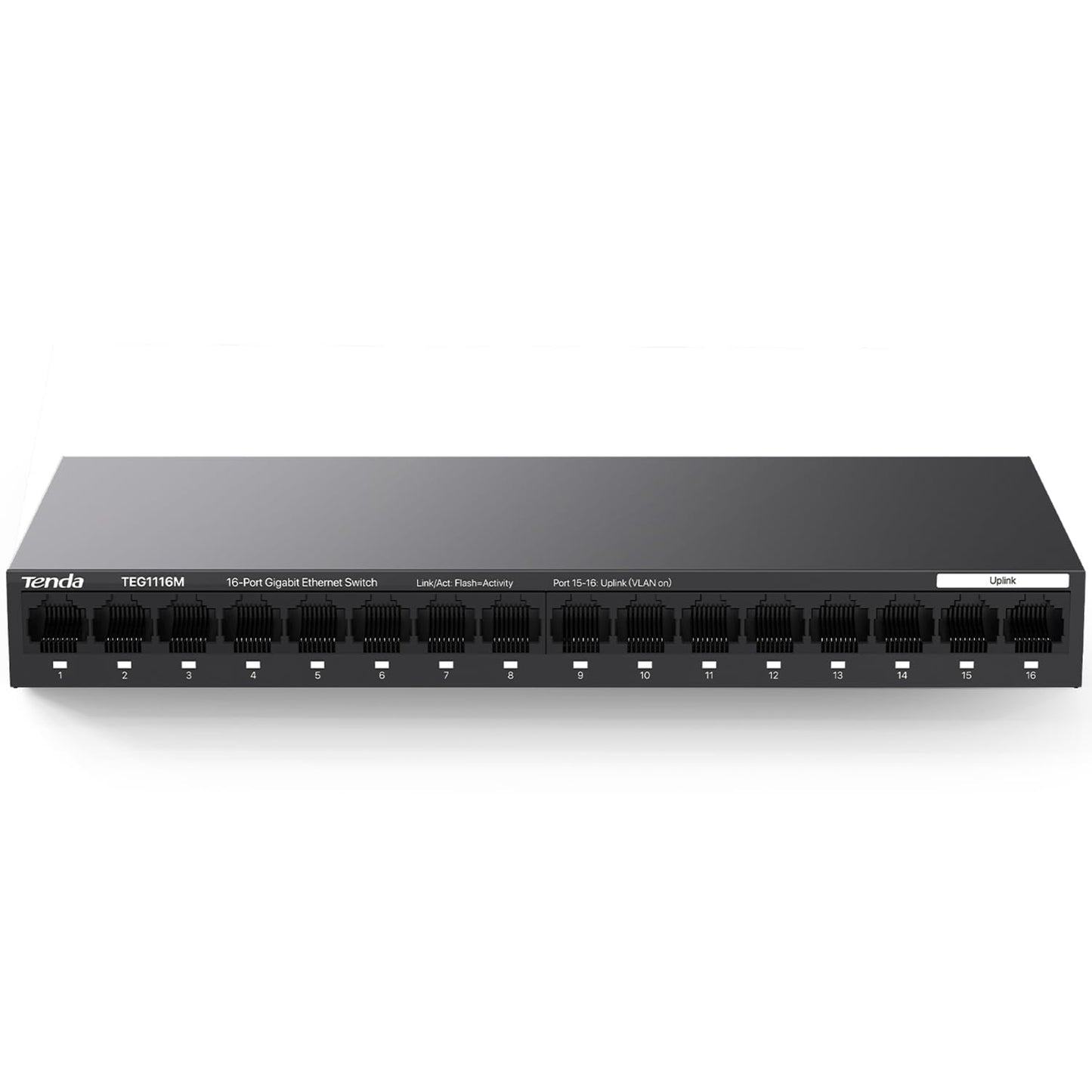 Tenda TEG1116M 16 Port Gigabit Switch, Unmanaged Ethernet Switch with Traffic Optimization, Plug & Play, Fanless & Metal Design Network Switch