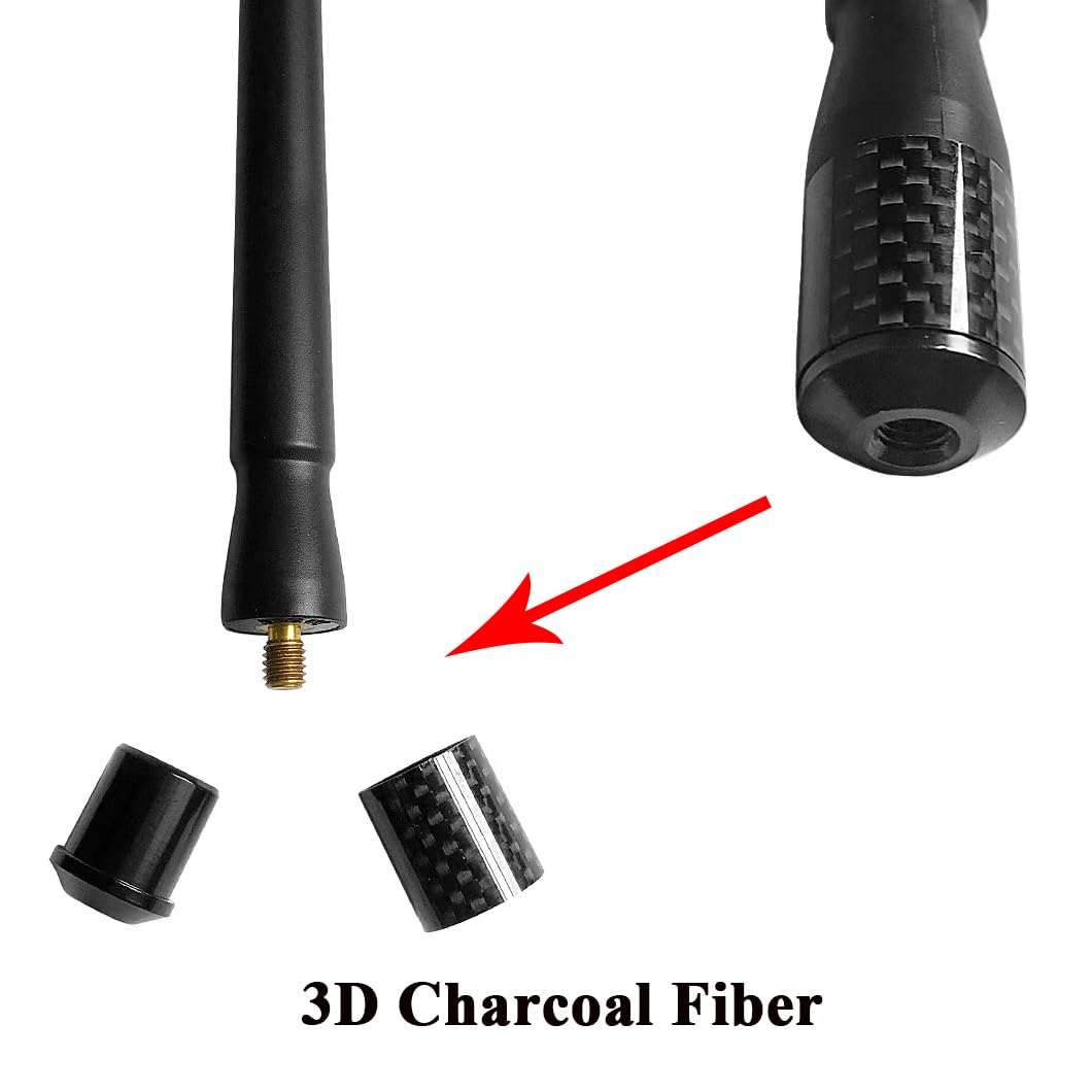 Truck Radio Antenna Fit for Chevy Silverado (1999-2024) & for GMC Sierra/Denali (1999-2024) | Optimized AM/FM Radio Reception | 12.5" Flexible Durable