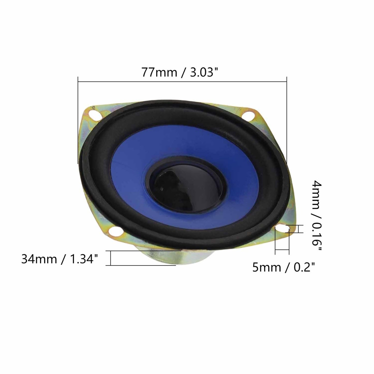 Fielect 5W 4 Ohm DIY Magnetic Speaker Audio Speakers 77mm Diameter Round Shape Replacement Loudspeaker 1Pcs