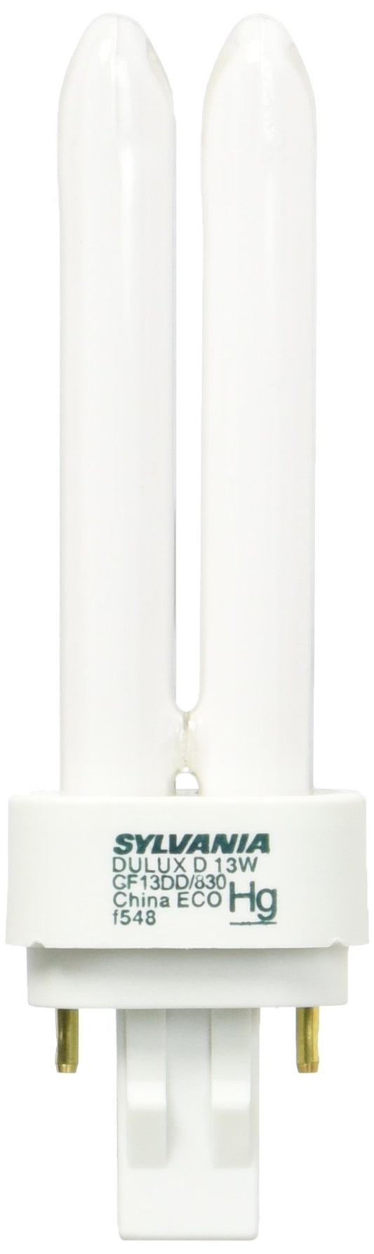 Sylvania Dulux D CFL Compact Fluorescent Light Bulb, 2 Pin, 13W, 1 Pack