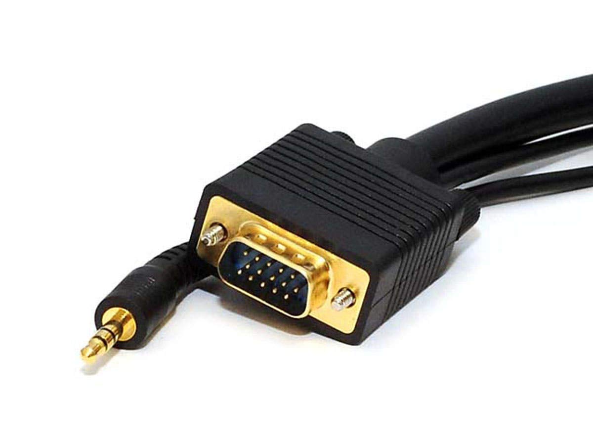 Monoprice 10-Feet VGA/SVGA Male-Male Monitor Cable with Stereo Audio and Triple Shielding