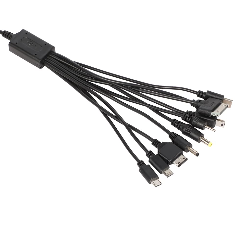 Cutwif 10 in 1 Multi Charging Cable, Universal Multiple Charging Cord Cable with 10 Ports for Cell Phones Speaker MP3 MP4 & More