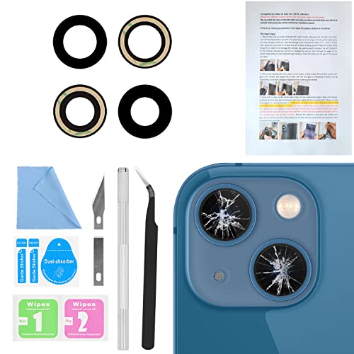 ASDAWN Back Rear Camera Lens Glass Replacement for iPhone 13 6.1 inch and 13 Mini 5.4 inch with Pre-Installed Adhesive, Back Lens Glass