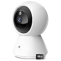 BJR Indoor Security Camera 2K HD, 360° Pan/Tilt Pet Camera with Dual-Band WiFi (5G & 2.4G), Motion Tracking, Color Night Vision, 2-Way Talk, Free 64GB