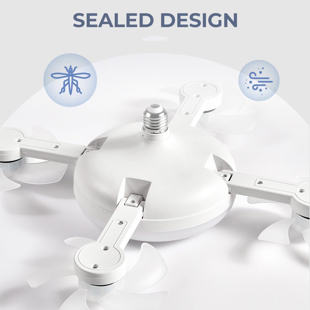 2-in-1 LED Ceiling Fan Light E26 E27, Remote 3 Speeds 3 Color Temp