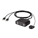 Monoprice 2x4 USB 2.0 Peripheral Sharing Switch, Allows 2 Computers to Share 4 USB Devices