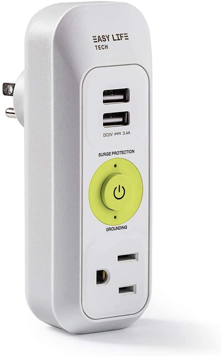 Wall Outlet Extender with USB Charging Ports - Multi Plug Adapter with AC Outlets - Compact Surge Protector for Home, Office, or Travel - Space-Saving