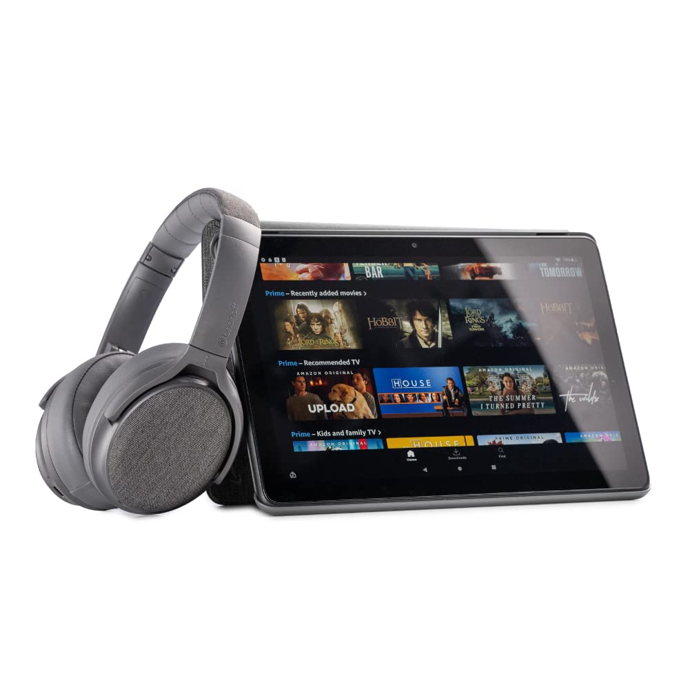 Made for Amazon, Active Noise Cancelling Bluetooth Headphones with Built-in Microphone | Grey