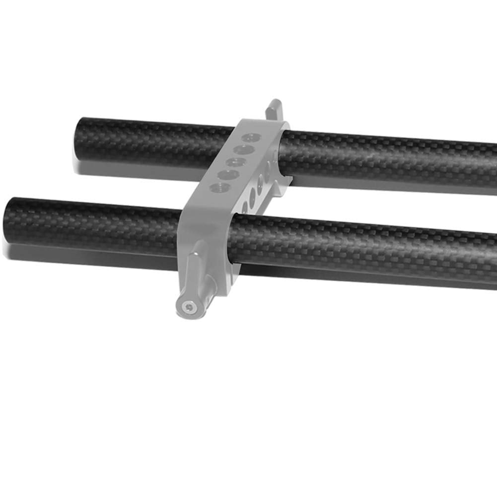 NICEYRIG Carbon Fiber 15mm Rod 12 Inch for Rod Rail Support System, DSLR Shoulder Rig, Pack of 2-011