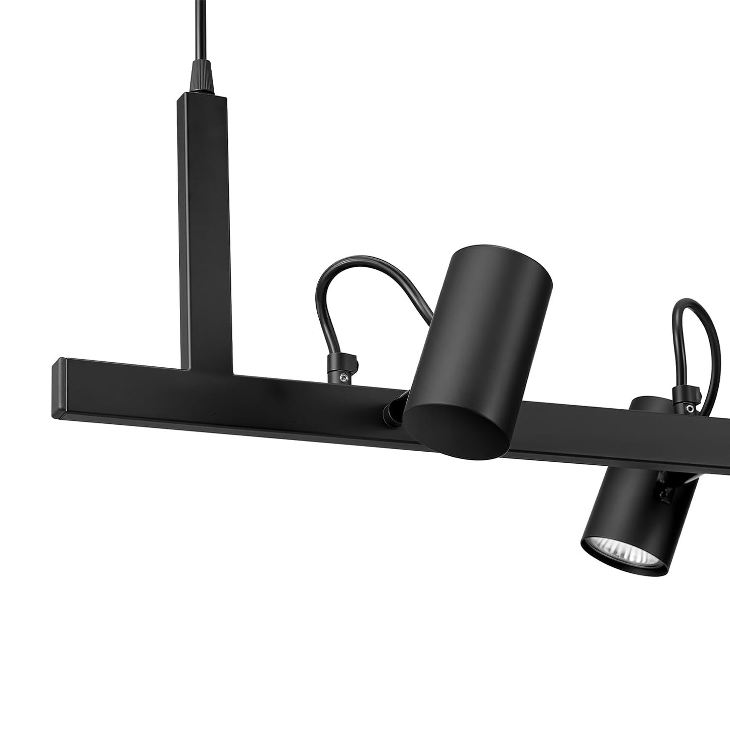 Globe Electric Suspended Track Lighting, 4-Light Adjustable Hanging Track Bar, Matte Black 40-Inch Dimmable Fixture for Modern Kitchen & Ceiling
