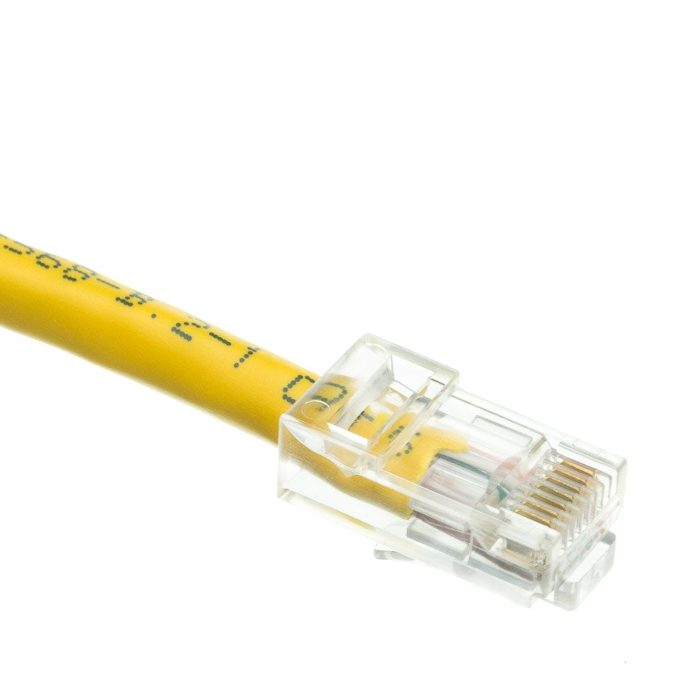 CableWholesale Cat5e UTP Ethernet Cable, Bootless, PoE, 100 ft, Yellow