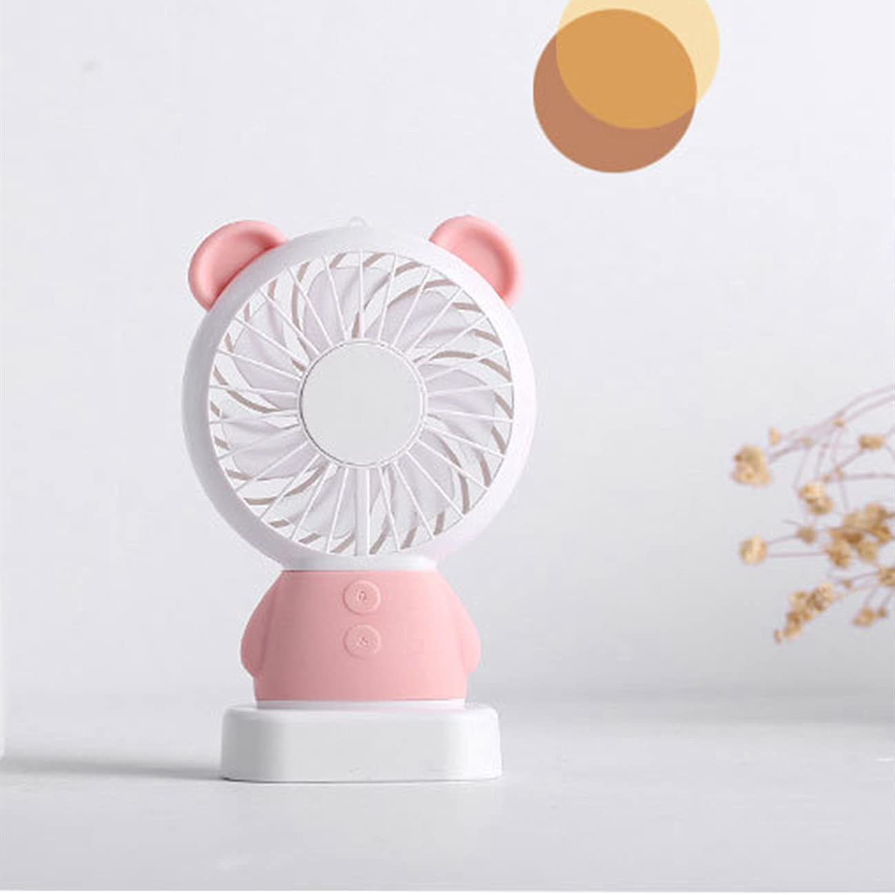 LRYQDM Mini Handheld Fan Portable Fan Mini Bear Fan USB Portable Fan Small Fan Fan for Kids Girls Woman Home Office Outdoor Travel(Pink)