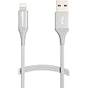 Amazon Basics USB-A to Lightning Charger Cable, Nylon Braided Cord, MFi Certified Charger for Apple iPhone 14 13 12 11 X Xs Pro, Pro Max, Plus, iPad…