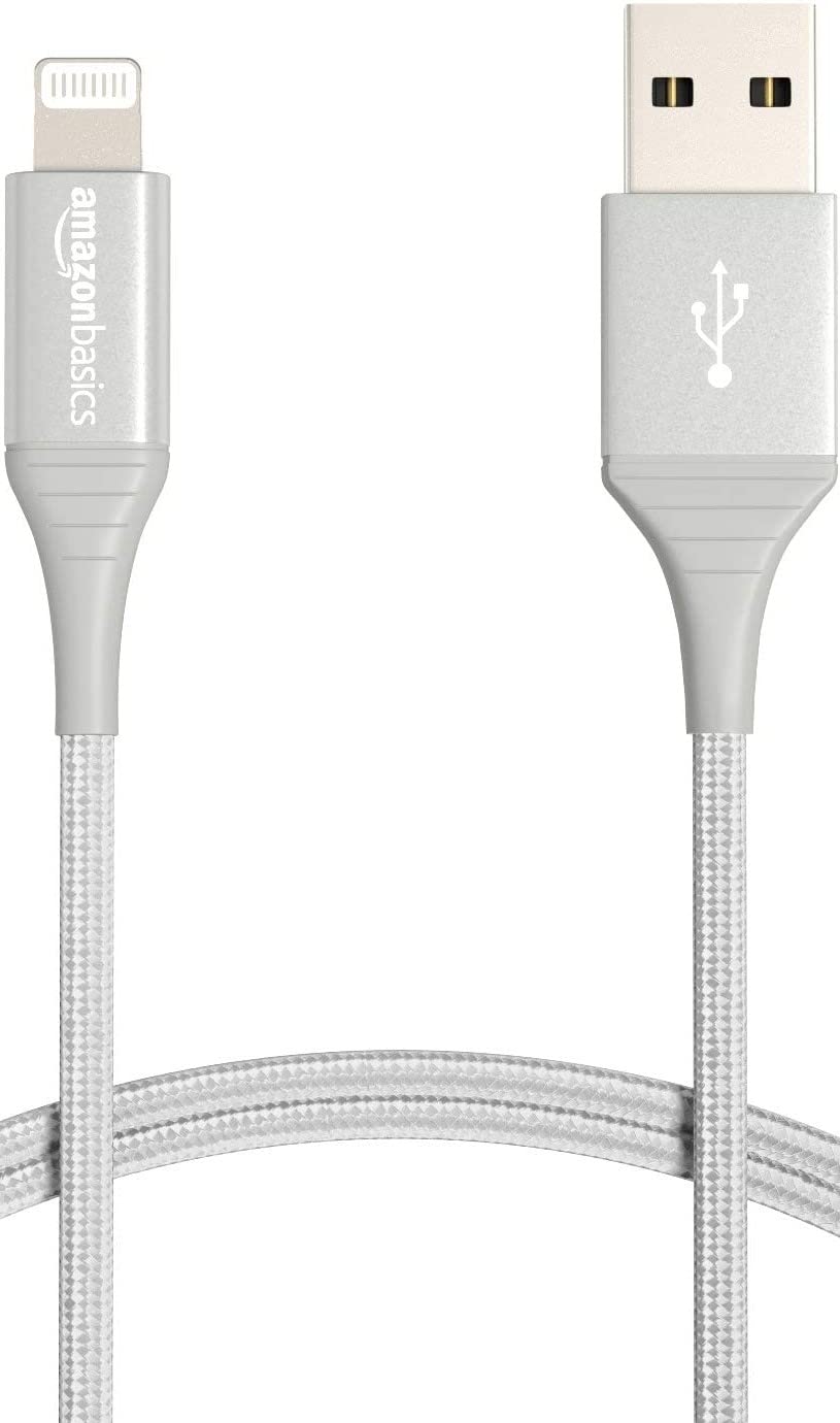 Amazon Basics USB-A to Lightning Charger Cable, Nylon Braided Cord, MFi Certified Charger for Apple iPhone 14 13 12 11 X Xs Pro, Pro Max, Plus, iPad…