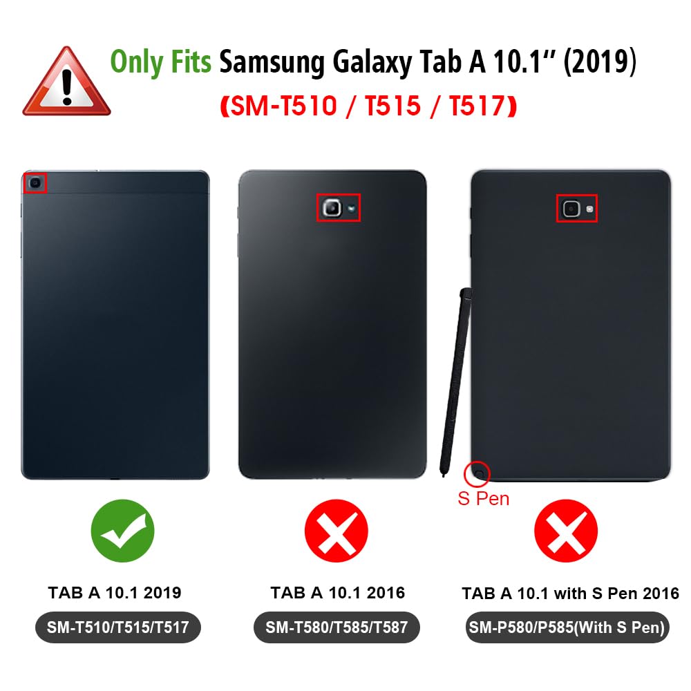 FINTIE Keyboard Case for Galaxy Tab A 10.1 2019 SM-T510/T515/T517, Black