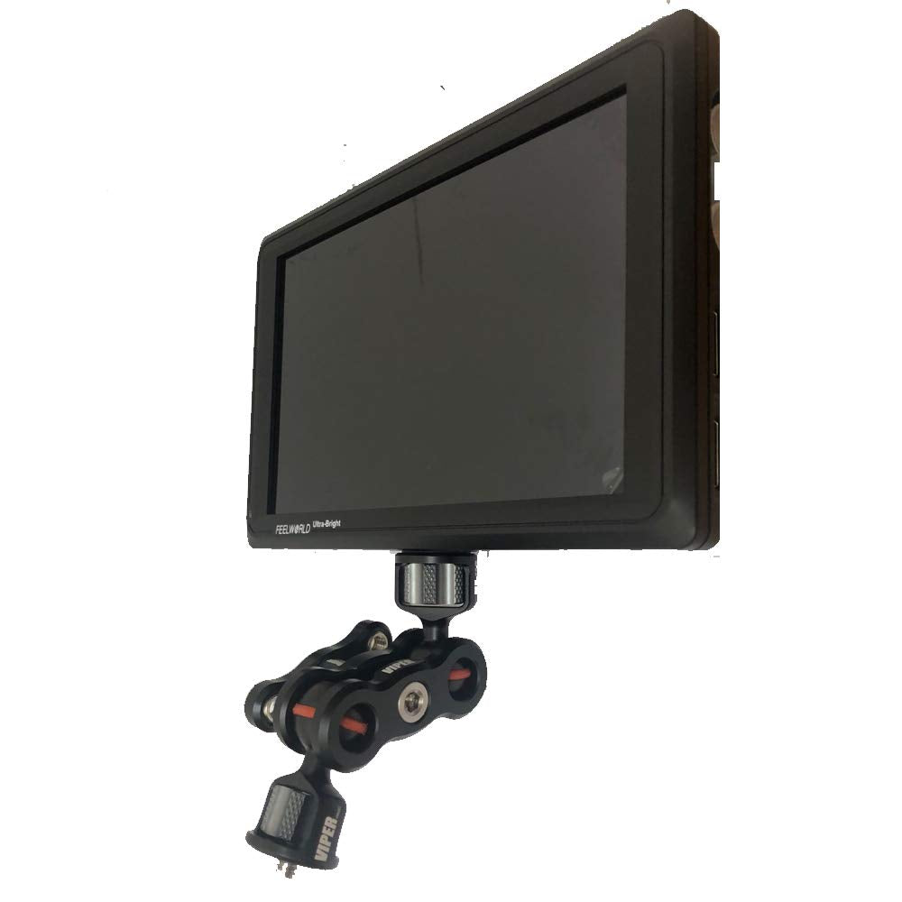 Mivitar VVM302 Articulating Magic Arm Mount Double Ballheads 1/4" Screw Camera Holder for Camera LCD Field Monitor,LED Light,Audio Recorders,Camera