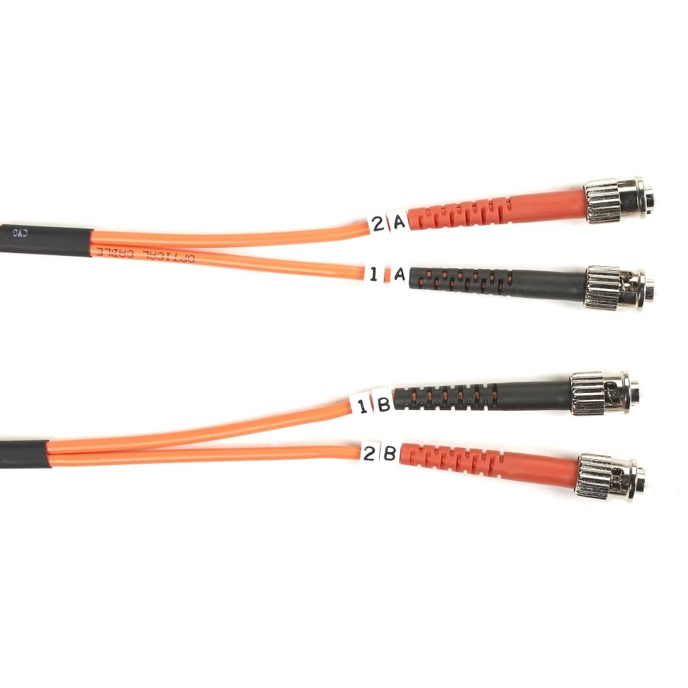 Black Box OM1 62.5/125 MULTIMODE Fiber Optic Patch Cable - OFNR PVC, ST-ST, Orange, 1-M (3