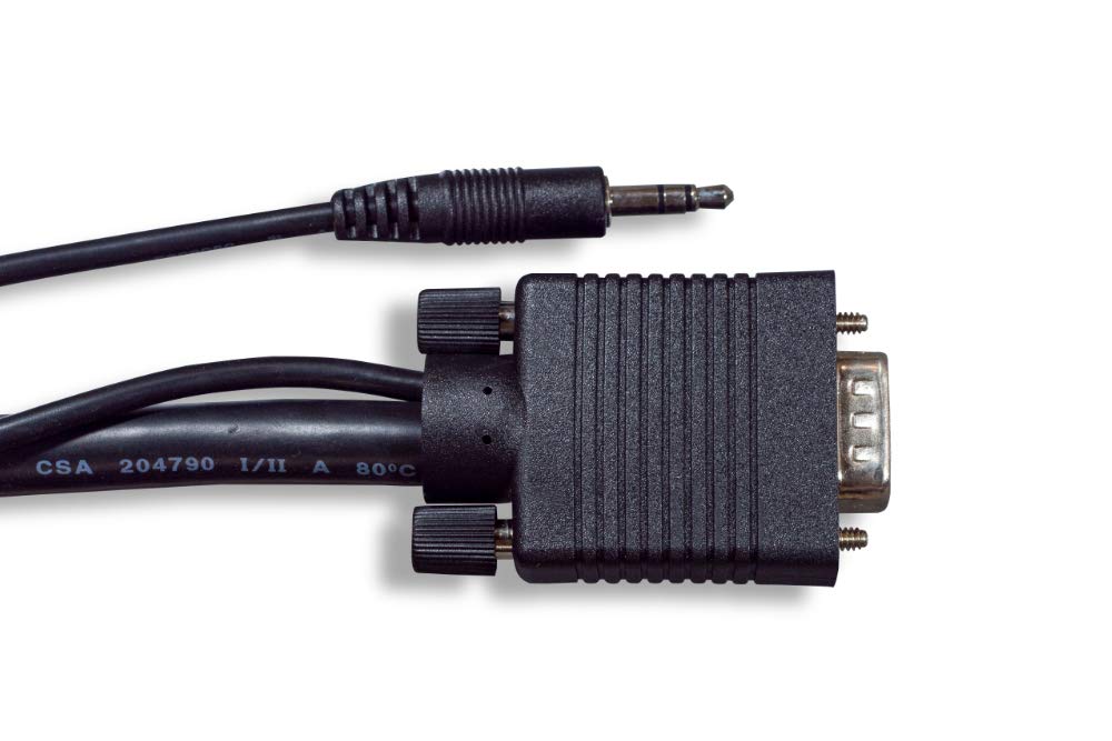 Cablelera ZC77ERMM-06 3.5mm VGA Stereo Audio, HD15 M/M to HD15, 6', 28 AWG, OD:9.2mm