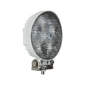 Buyers Products 1493215 12V LED Flood Work Light, 4.5" Round - 1350 Lumen LED Flood Light with White Housing, 6 LEDs, IP67 Waterproof Offroad Work