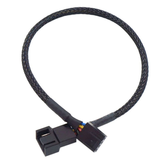 YiKaiEn 4-Pin PWM Fan Splitter Cable, Nylon Braided Adapter Computer PC Fan Power Extension Cable Converter for Computer Case 4-Pin/3-Pin Cooling Fan