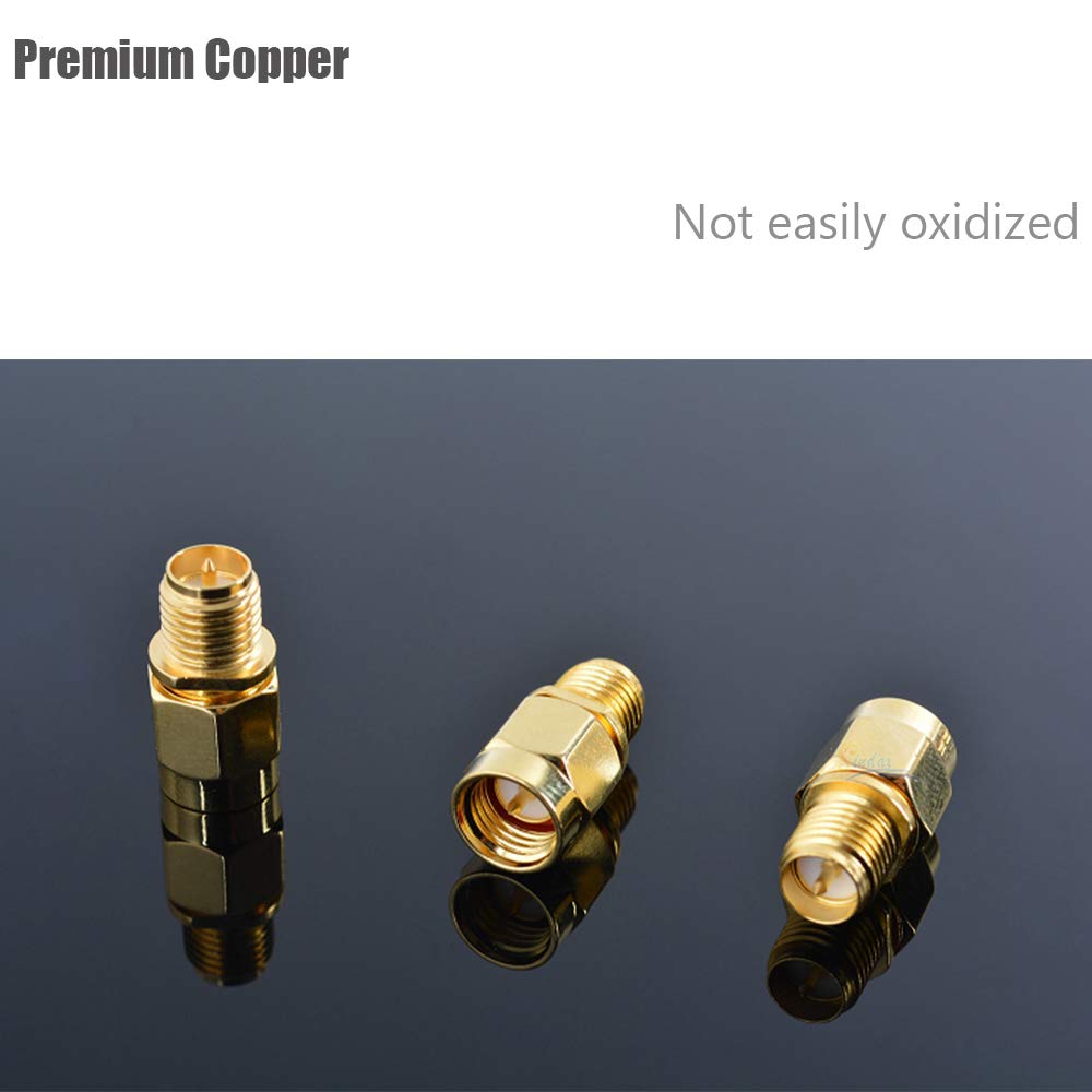 CORONIR (4Pack SMA Adapter SMA Male to RP SMA Female Jack Connector for RF Coax Cable Wi-Fi Antenna/Signal Booster/Repeaters/Radio/Extension…