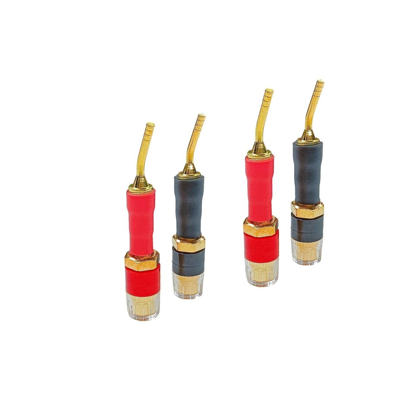 Funayama Pin to Banana Jack Adapter 4-Pack, 24K Gold Plated Speaker Wire Connector, Compatible for Yamaha, Denon, Marantz Amplifier Receiver, Home